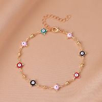 1 Piece Retro Devil's Eye Star Daisy Copper Inlay Rhinestones Bracelets Anklet sku image 8