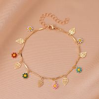 1 Piece Retro Devil's Eye Star Daisy Copper Inlay Rhinestones Bracelets Anklet main image 8