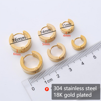 12 Pairs Fashion Solid Color Stainless Steel Polishing Earrings main image 1