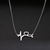 1 Piece Fashion Heart Shape Alloy Hollow Out Gold Plated Silver Plated Valentine's Day Women's Necklace sku image 2