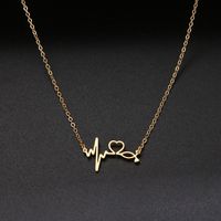 1 Piece Fashion Heart Shape Alloy Hollow Out Gold Plated Silver Plated Valentine's Day Women's Necklace sku image 1