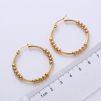 1 Pair Fashion Round Stainless Steel Inlay Pearl Earrings main image 5