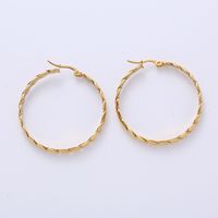 1 Pair Fashion Round Stainless Steel Inlay Pearl Earrings sku image 2