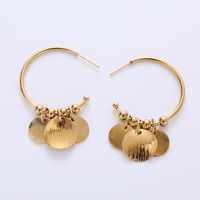 1 Pair Fashion Round Stainless Steel Inlay Pearl Earrings sku image 8