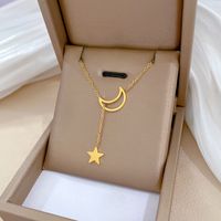 Simple Style Star Titanium Steel Copper Chain Pendant Necklace main image 5