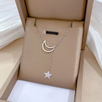 Simple Style Star Titanium Steel Copper Chain Pendant Necklace main image 6