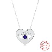1 Piece Simple Style Eye Sterling Silver Inlay Zircon Pendant Necklace main image 5