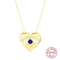 1 Piece Simple Style Eye Sterling Silver Inlay Zircon Pendant Necklace main image 1