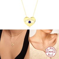 1 Piece Simple Style Eye Sterling Silver Inlay Zircon Pendant Necklace main image 2