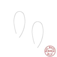 1 Pair Simple Style C Shape Plating Inlay Sterling Silver Zircon Earrings sku image 1
