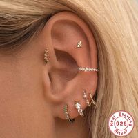 1 Piece Fashion Circle Sterling Silver Plating Inlay Zircon Hoop Earrings main image 4