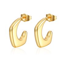 1 Pair Fashion C Shape Plating Stainless Steel Ear Studs sku image 3