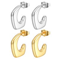 1 Pair Fashion C Shape Plating Stainless Steel Ear Studs main image 4