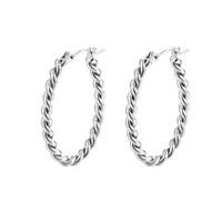 1 Pair Elegant Twist Stainless Steel Plating Hoop Earrings sku image 1