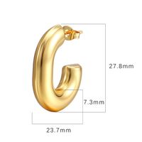 1 Pair Fashion C Shape Plating Stainless Steel Ear Studs main image 5
