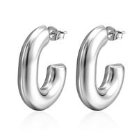 1 Pair Fashion C Shape Plating Stainless Steel Ear Studs main image 3