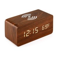 Fashion Solid Color Wood Alarm Clock sku image 7