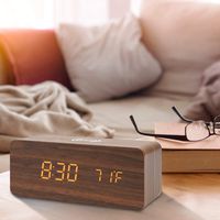 Fashion Solid Color Wood Alarm Clock main image 1