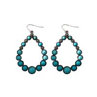 1 Pair Fashion Water Droplets Alloy Metal Plating Hollow Out Inlay Turquoise Women's Drop Earrings main image 5