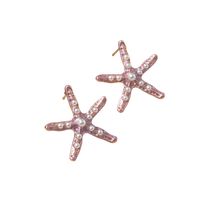 1 Pair Simple Style Starfish Alloy Inlay Pearl Women's Earrings main image 4