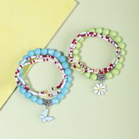 1 Satz Süß Tragen Blume Schmetterling Legierung Kunststoff Glas Perlen Mädchen Armbänder sku image 7