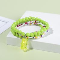 1 Jeu Mignon Ours Fleur Papillon Alliage Plastique Verre Perlé Filles Bracelets main image 3