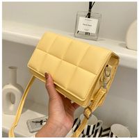 Women's Small Pu Leather Solid Color Fashion Square Flip Cover Crossbody Bag sku image 2