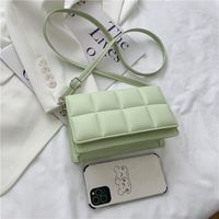 Women's Small Pu Leather Solid Color Fashion Square Flip Cover Crossbody Bag main image 2