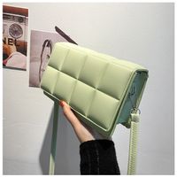 Women's Small Pu Leather Solid Color Fashion Square Flip Cover Crossbody Bag sku image 6