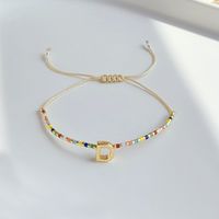 Dame Lettre Verre Placage Plaqué Or 18k Femmes Bracelets sku image 4