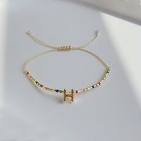 Dame Lettre Verre Placage Plaqué Or 18k Femmes Bracelets sku image 7