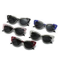 Fashion Solid Color Ac Cat Eye Diamond Full Frame Women's Sunglasses main image 6