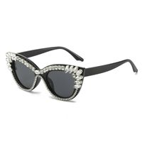 Fashion Solid Color Ac Cat Eye Diamond Full Frame Women's Sunglasses main image 4