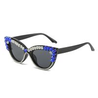 Fashion Solid Color Ac Cat Eye Diamond Full Frame Women's Sunglasses sku image 4