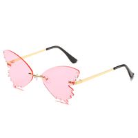 Fashion Butterfly Pc Butterfly Frame Patchwork Frameless Women's Sunglasses main image 4