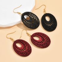 1 Pair Fashion Geometric Wood Handmade 14k Gold Plated Women's Drop Earrings main image 2