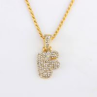 1 Piece Fashion Letter Alloy Inlay Rhinestones Unisex Necklace sku image 3