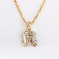 1 Piece Fashion Letter Alloy Inlay Rhinestones Unisex Necklace sku image 7