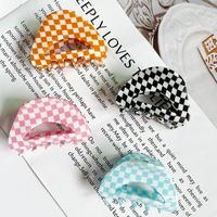 Fashion Plaid Pvc Handmade Hair Claws 1 Piece main image 6