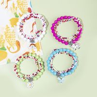 1 Satz Süß Tragen Blume Schmetterling Legierung Kunststoff Glas Perlen Mädchen Armbänder main image 6