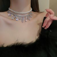 1 Piece Baroque Style Water Droplets Rhinestone Pearl Inlay Zircon Women's Layered Necklaces main image 4