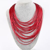 Fashion Solid Color Leather Rope Wholesale Necklace main image 3