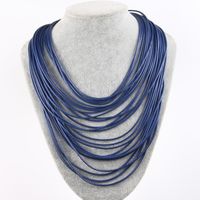 Fashion Solid Color Leather Rope Wholesale Necklace main image 2