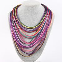 Fashion Solid Color Leather Rope Wholesale Necklace main image 5