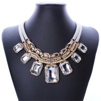 1 Piece Fashion Geometric Artificial Crystal Alloy Plating Rhinestones Women's Necklace sku image 1