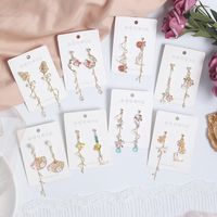 1 Pair Fashion Flower Alloy Plating Artificial Pearls Rhinestones Women's Drop Earrings main image 6