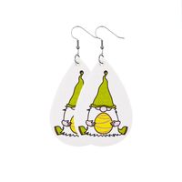 1 Pair Fashion Doll Water Droplets Egg Pu Leather Patchwork Easter Women's Drop Earrings sku image 10