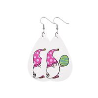 1 Pair Fashion Doll Water Droplets Egg Pu Leather Patchwork Easter Women's Drop Earrings sku image 11