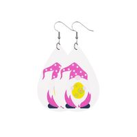 1 Pair Fashion Doll Water Droplets Egg Pu Leather Patchwork Easter Women's Drop Earrings sku image 6