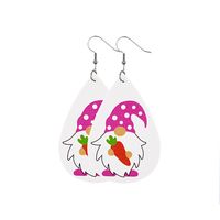 1 Pair Fashion Doll Water Droplets Egg Pu Leather Patchwork Easter Women's Drop Earrings sku image 5